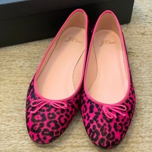 J.Crew Petite Haircalf Kiki Ballet in Spotted Peony Size 8